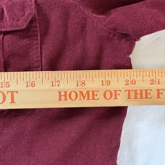 Vtg Talbots Women’s Maroon Corduroy Button Up Shirt Dress Long Sleeve Size 12 - Picture 11 of 13